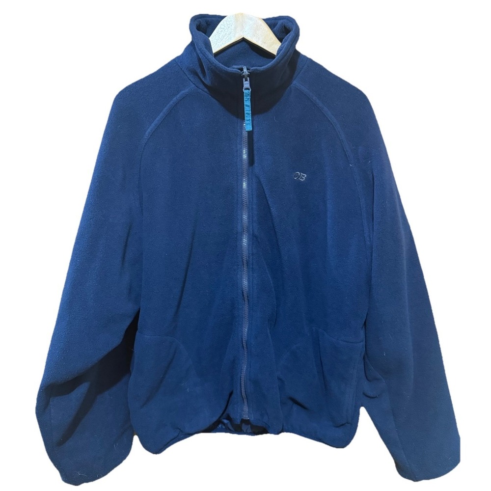 CB Sports Vintage 90s Mens Navy Blue Heavyweight Fleece Jacket Large Gorpcore